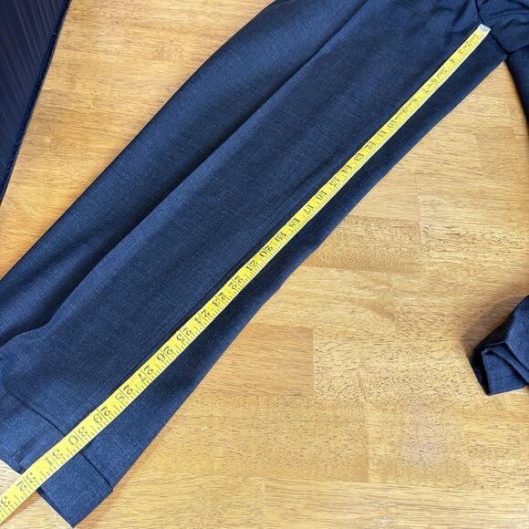Stafford Men's Dress Slacks Pants 34x32 Dark Gray Pleated Front Cuffs Pockets - Picture 7 of 7